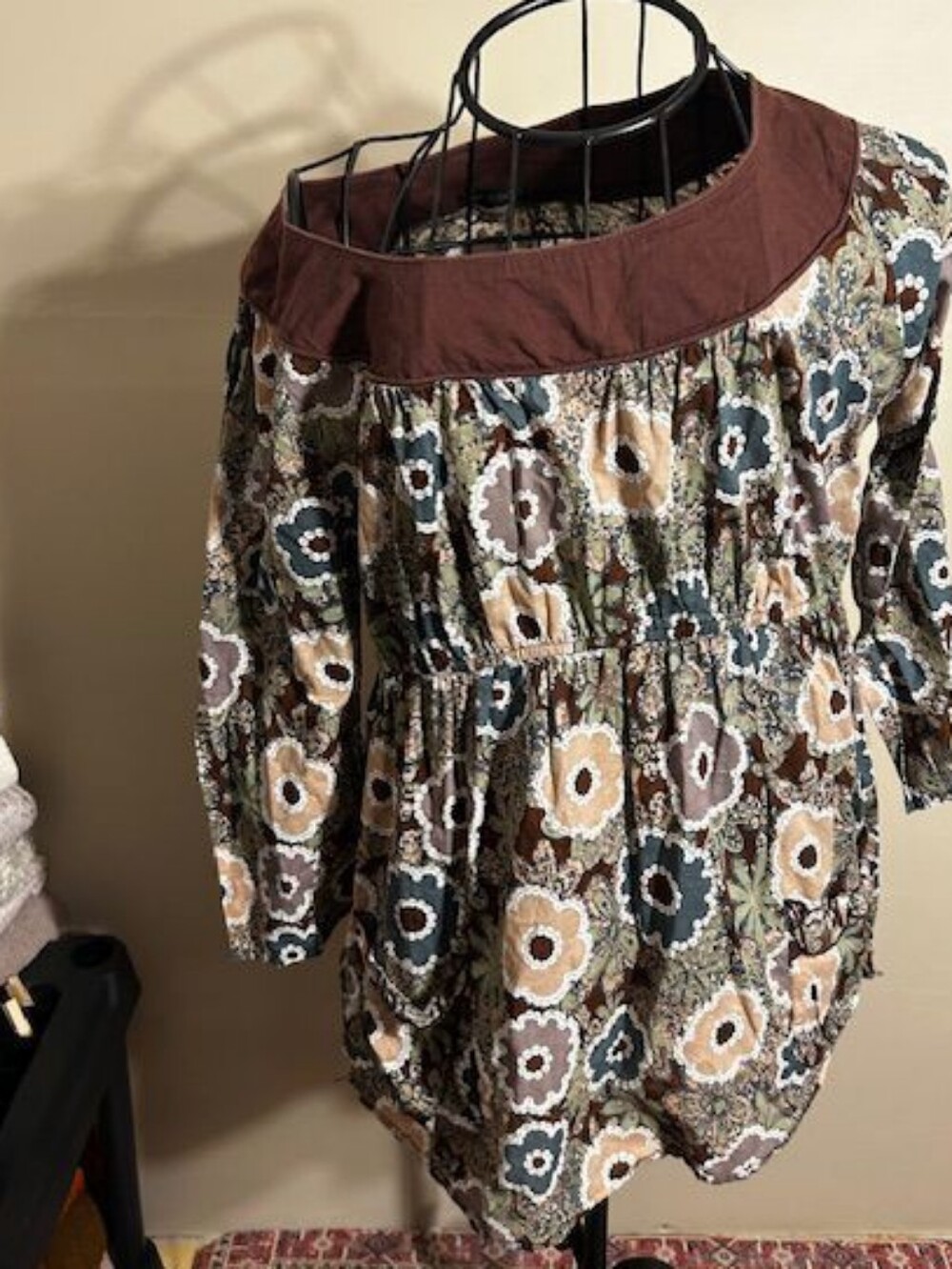 Sam & Max tunic  size small button blouse womens shirt top  art floral